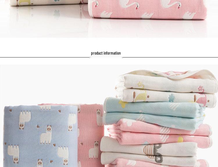 Newborn Jacquard Six-Layer Gauze Bath Towel and Summer Blanket for Babies and Toddlers.