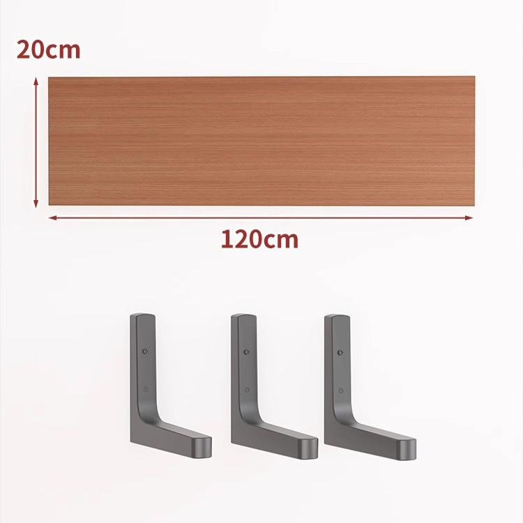 Paint-Free Floating Wall Shelf: Wooden Wall-Mounted Bookshelf and Storage Plank