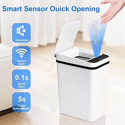 Badezimmer Smart Sensor Mülleimer 12L Wasserdicht Induktion Abfalleimer Elektrischer Touch Papierkorb für Küche Schlafzimmer Müll