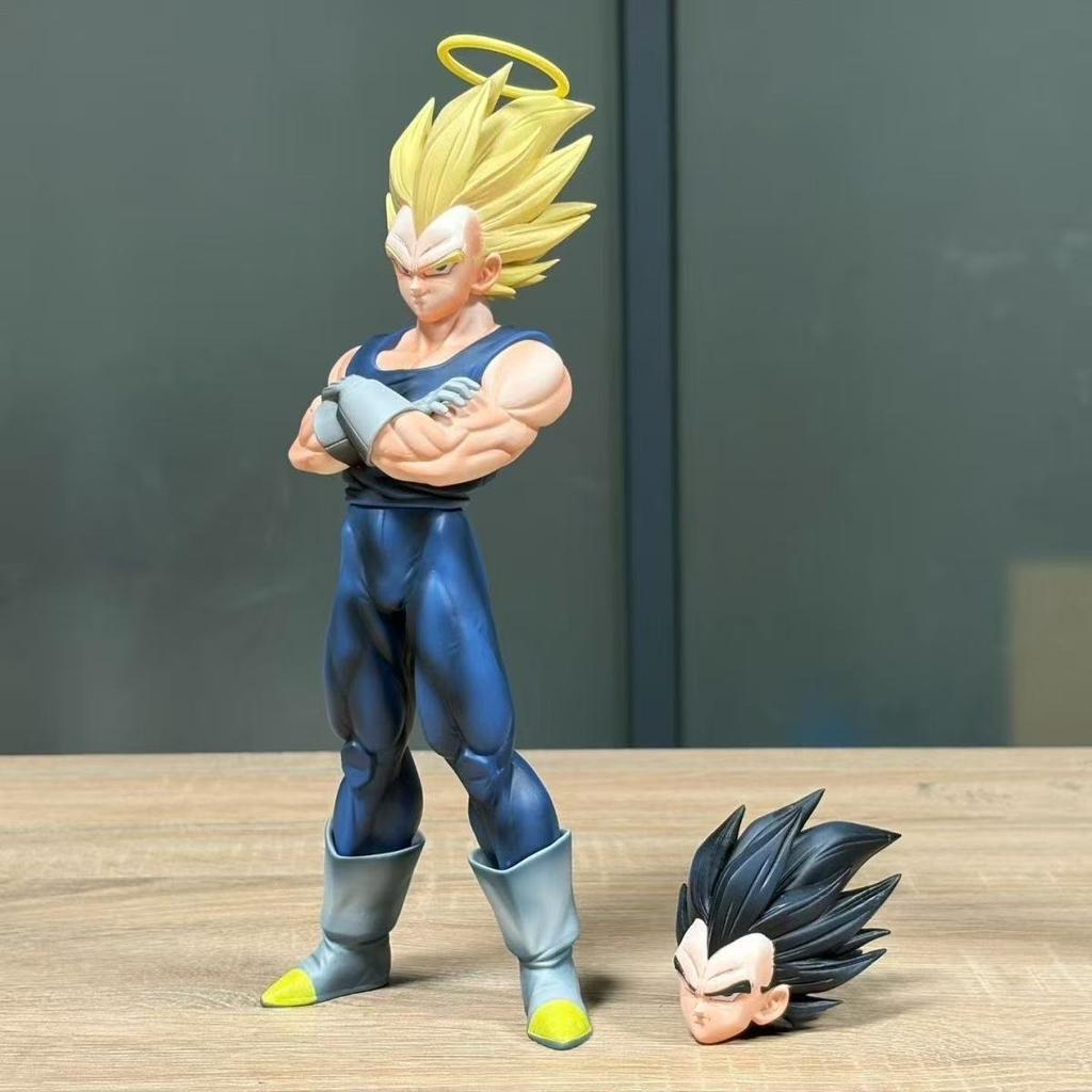 New 27cm/10.63inch Dragon Ball Z Majin Vegeta Figure Replace Head Vegeta Super Saiyan Action Figures Collection Model Toys Gifts