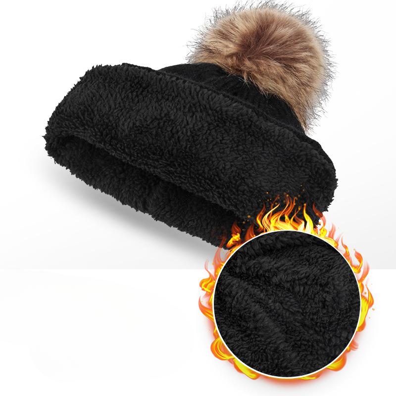 Autumn and Winter Hats for Women Cute Wool Ball Warm Solid Color Wool Hat Korean Version Women's Jacquard Fashion Knitted Hat Versatile