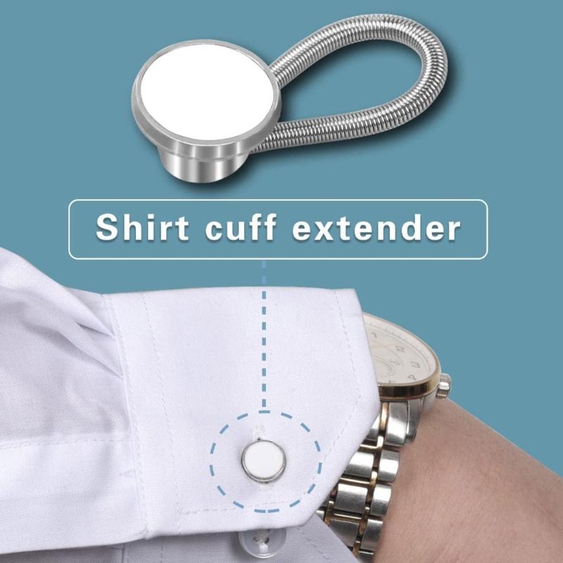 18Pcs Shirt Collar White Black Buttons Extender Multifunctional Spring Adjustment Button Jeans Elastic Extension Buckle