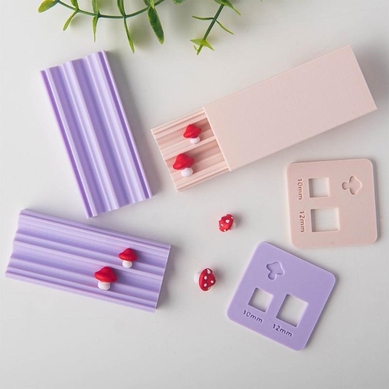 Mushroom Clay Drop Bead Maker Mold with 2 Sizes Clay Beads Maker Tool Plastic Texture Suitable for Jewelry Accessories