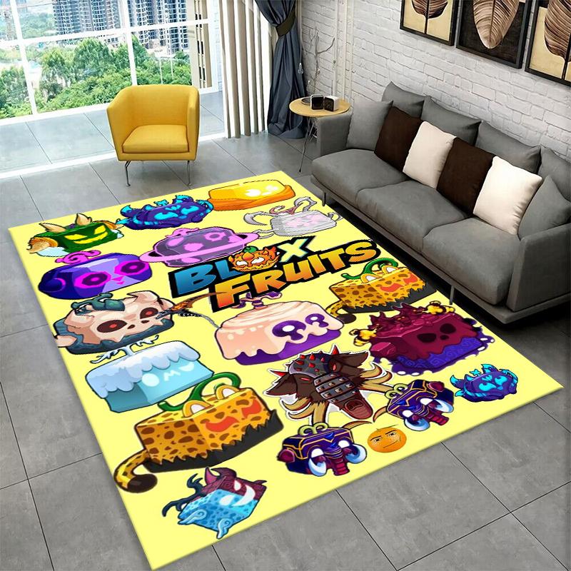Klassischer B-Blox Frucht Cartoon Spiel Teppich für Schlafzimmer Wohnzimmer Sofa Spielzimmer Fußmatte Heimdekoration, Kinderteppich Rutschfest