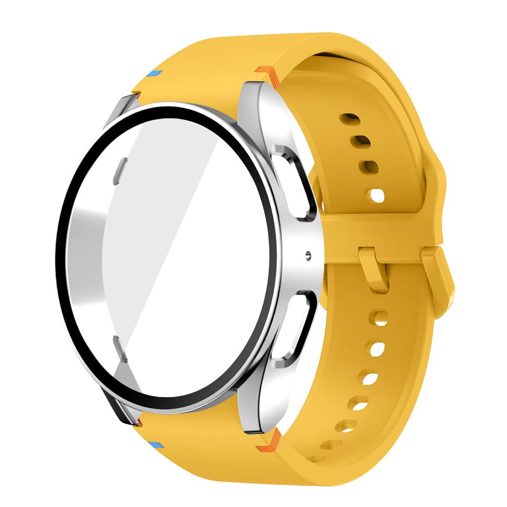 Silikonarmband für Samsung Watch 7 6 5 4 40mm 44mm 5Pro 45mm Armband Mit Hülle Displayschutz Bumper Abdeckung für Handgelenkschmuck