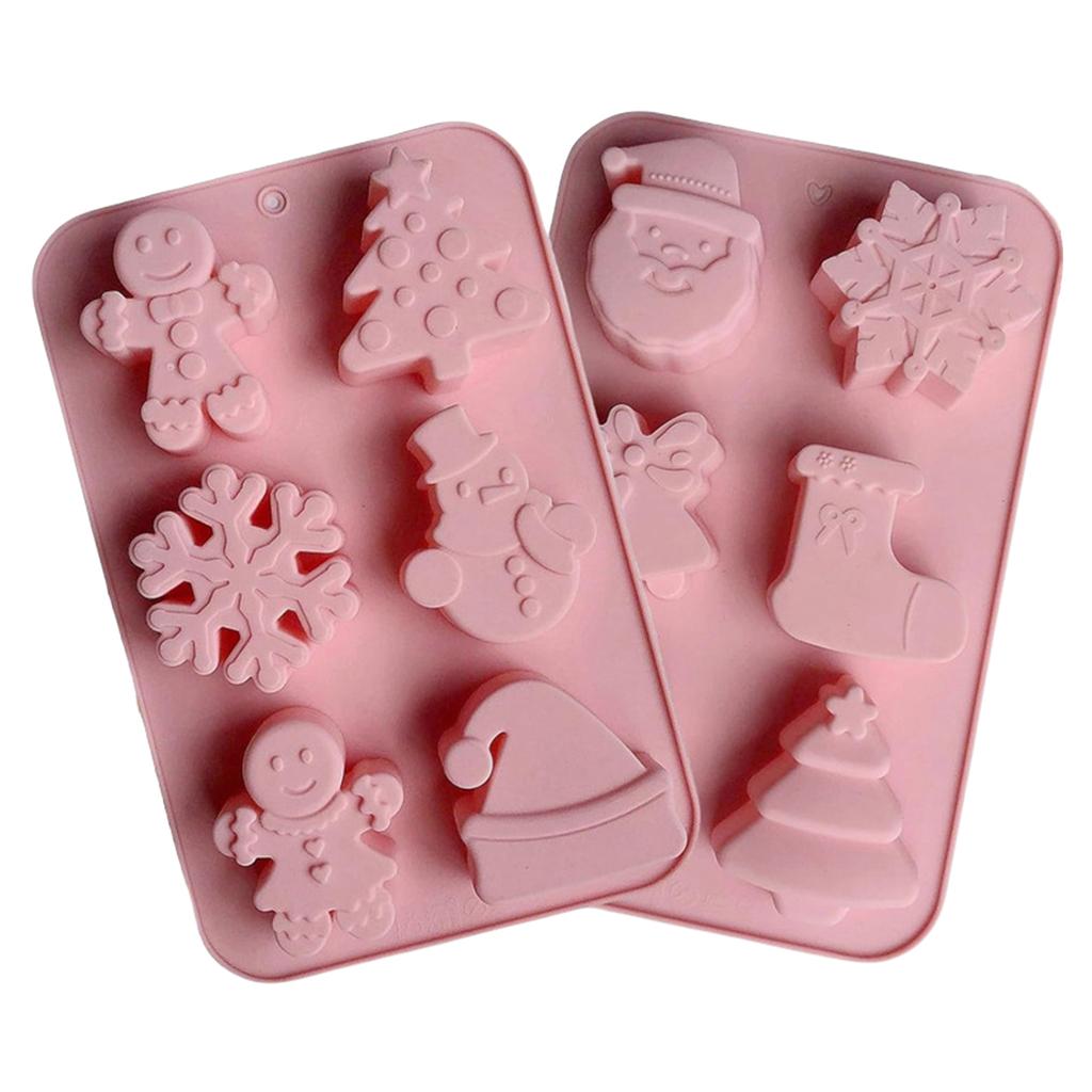 2PCS Silicone Baking Mould Reusable Ice Silicone Moulds 6-Cavity Mousse Cake Baking Molds for Making Soap/Cookie