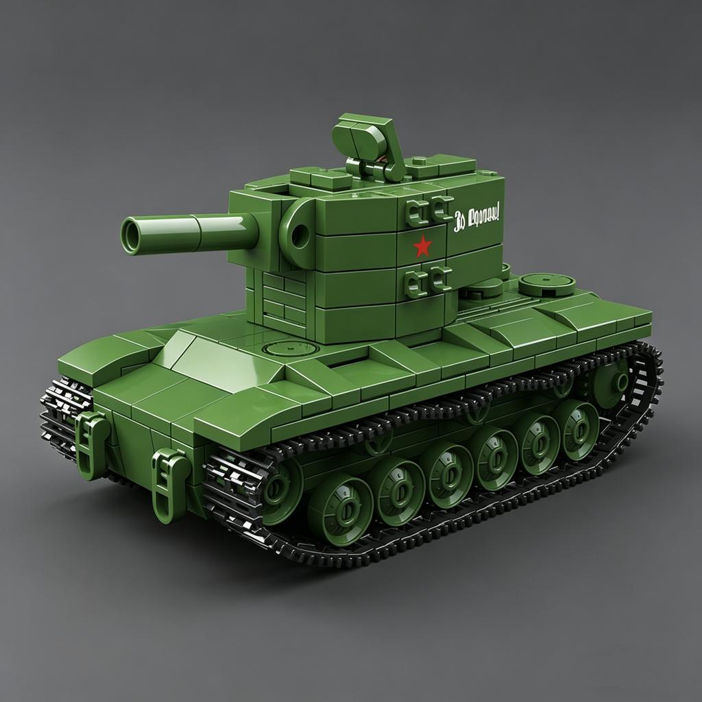 Neues KV-2 Schwerer Panzer Serie Spielzeugset - Volle Krone Bausteine Montagemodell - Militär 100248 gepanzertes Fahrzeug - Geschenk