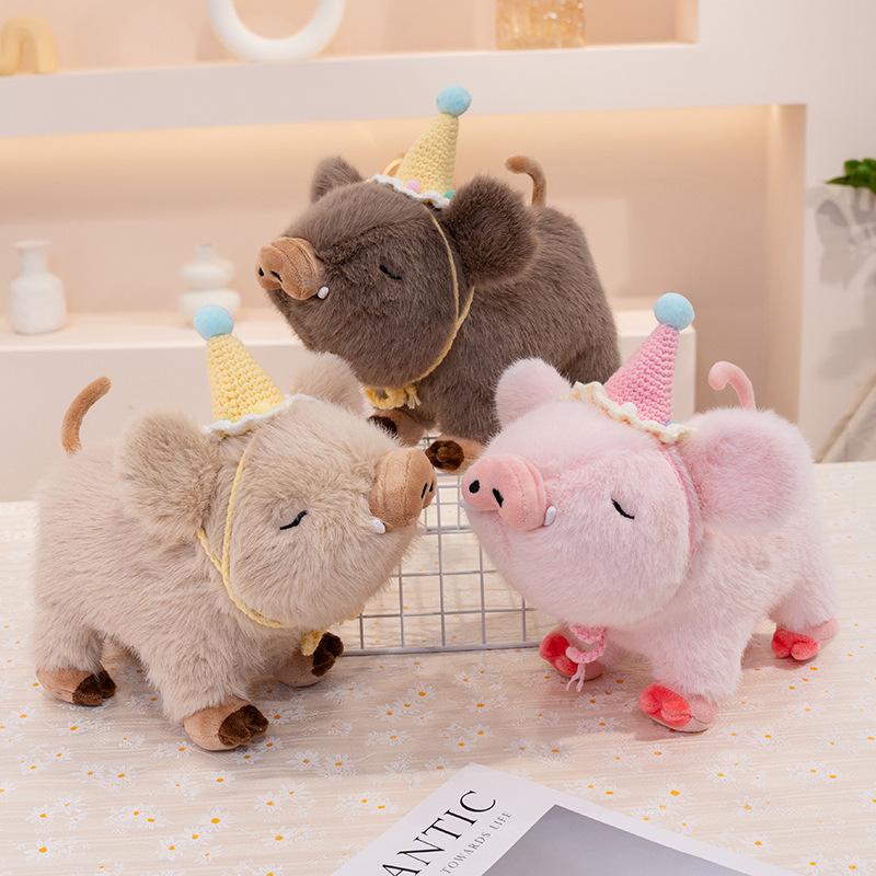 New Cute Wild Boar Doll Plush Toy Pig Doll Children Sleeping Pillow Girls Birthday Gift Doll