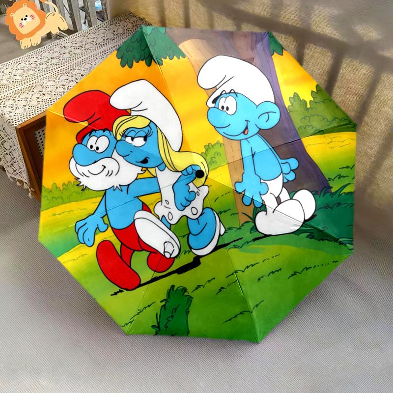 Smurfs Folding Umbrella Suitable For All Seasons Umbrella Umbrella Travel Umbrella Printing