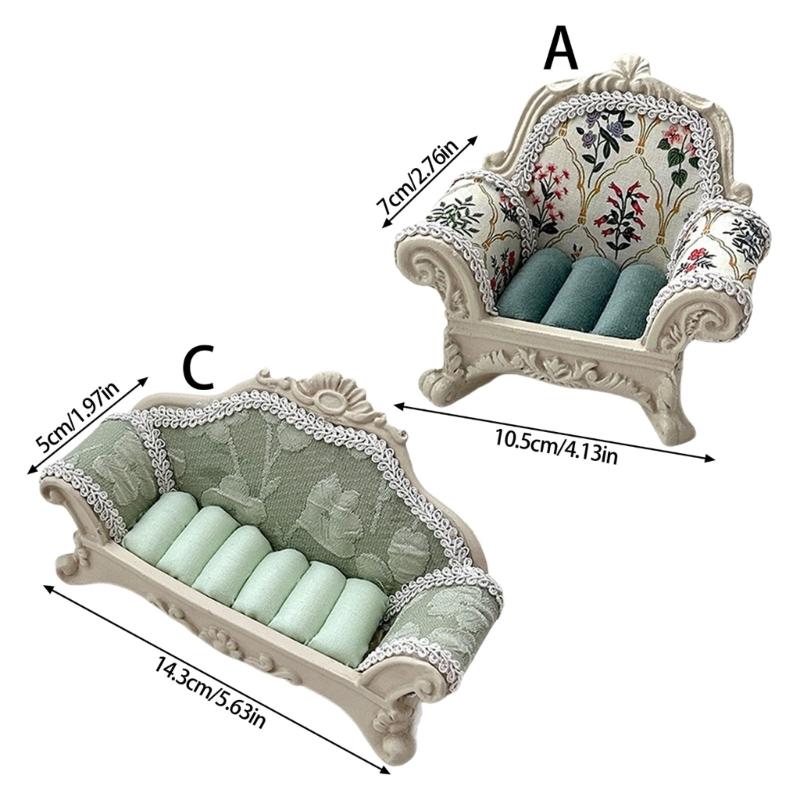 Portable Resin Accessories Showcase Decorative Stand Sofa Shape for Jewelry Display and Collectible Figurine Arrangement