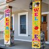 VIKAMA Back To School Vertical Door Banner Colorful Letter Stationery Apple Bus Grad Cap Teacher Classroom Entrance Decor Sign