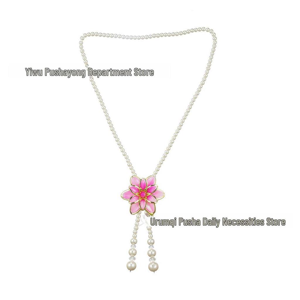 Collar de Cuentas de Flores Transfronterizo 2023: Versátil Cadena de Clavícula de Perlas