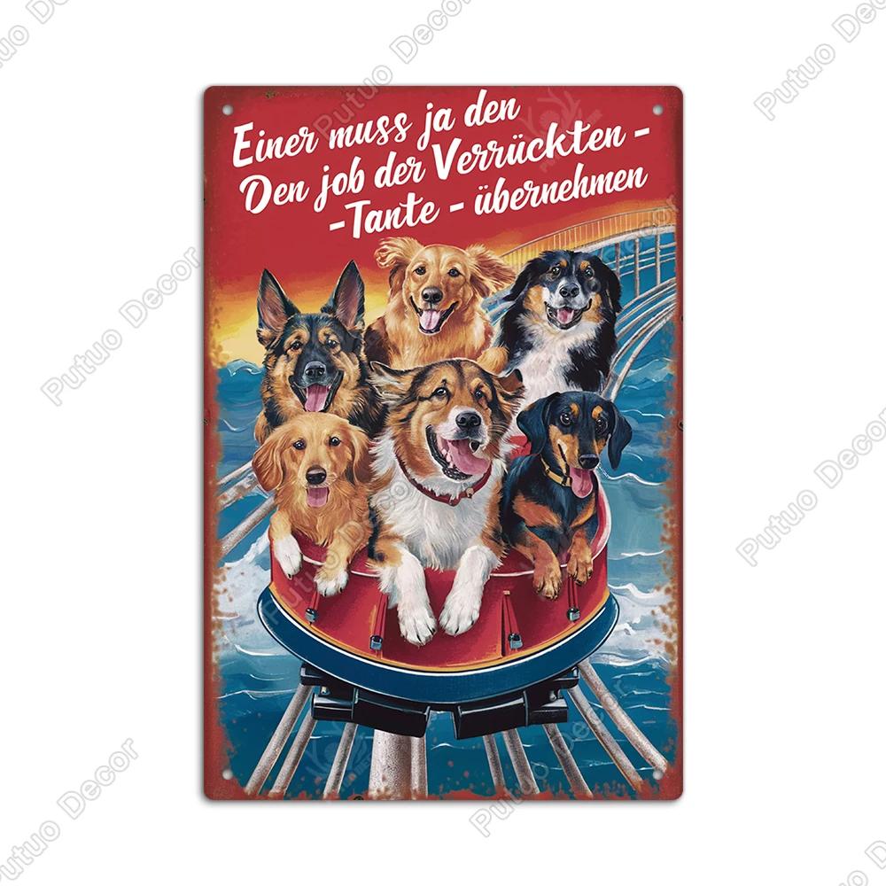 Putuo Decor German Vintage Metal Tin Sign xin Rustic Wall Art for Farmhouse Office Coffee Shop Unique Gift Idea for Friends