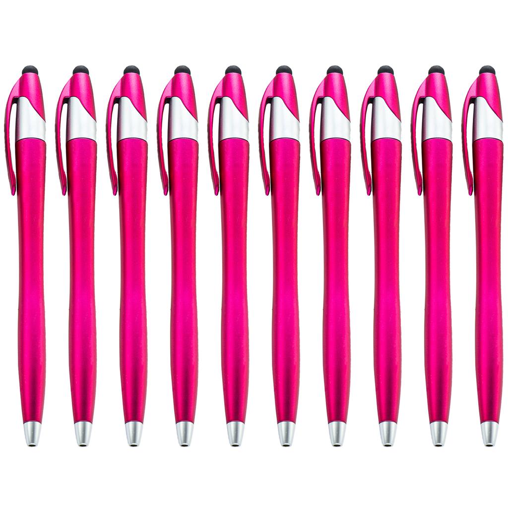10Pieces 2-in-1 Ballpoint Pen with Stylus Tip Touching Screen Pen Retractable Ballpoint Pen Write Smoothly for Adult