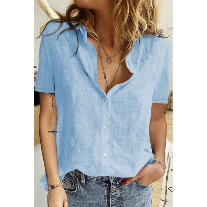 Women s 2021 Bamboo Cotton Short Sleeve Shirt L