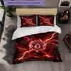 Juego de Cama de 3 Piezas con Patrón del Manchester United Suave Microfibra Funda Nórdica con Fundas de Almohada para Dormitorio