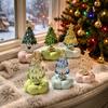 Ornement d'arbre de Noël miniature Sculpture en verre faite à la main Décoration de bureau