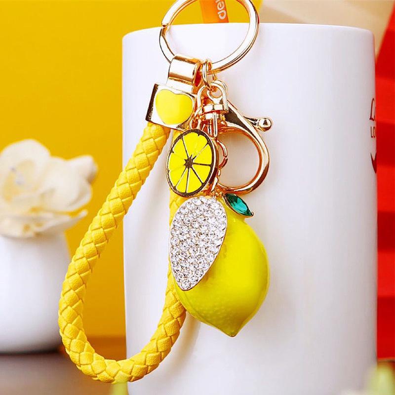 Llavero de Limón Creativo Forma de Fruta Decoración para Bolso Coche Colgante Pequeño Regalo