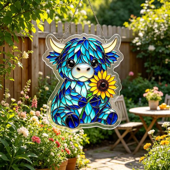 Suncatcher Stained Glass Puzzle Acrylic Pendant Light Refraction Window Hanging Jigsaw for Home Decor