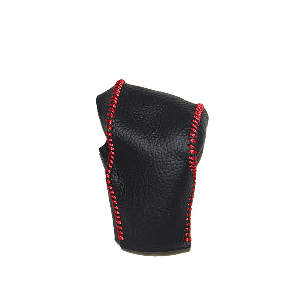 Gear Shift Knob Cover Black Leather + Red Stitch for AT Car Honda VEZEL 2014-2018 XRV 2014-2018