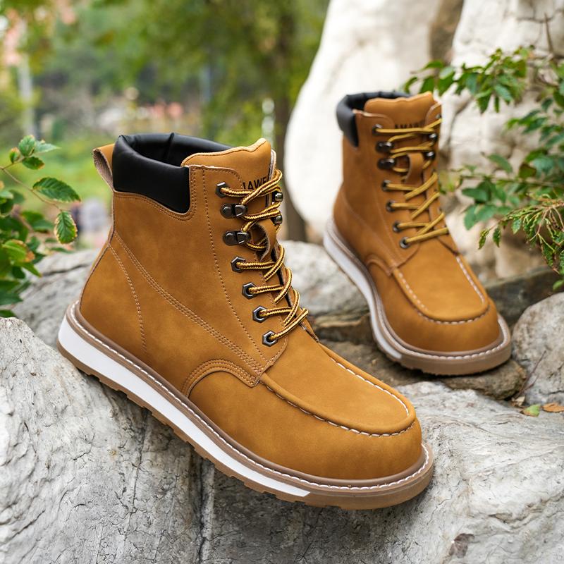 Fashion Classic Safety Boots  Casual Walking Comfortable Mens Work Boots Anti Smashing Anti Piercing Steel Toe Safety Shoes