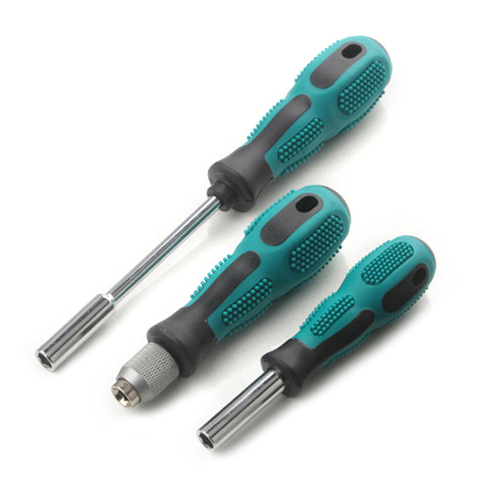 

Многофункциональный набор из 3 предметов: рукоятка-держатель шестигранных бит 1/4 дюйма, нескользящая резиновая рукоятка, быстрая смена, магнитная рукоятка