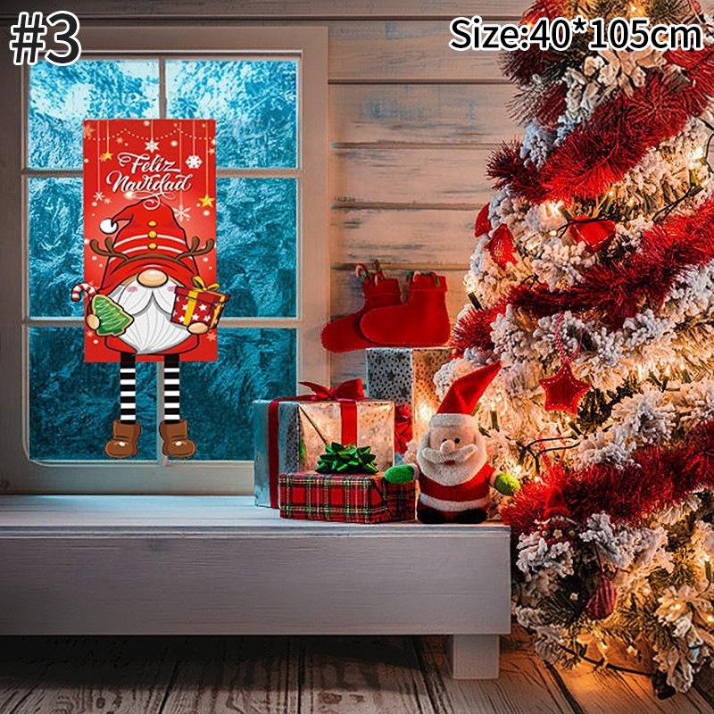 

Christmas Hanging Flags Background Merry Christmas Santa Claus Snowman Hanging Banners Christmas Latest Year Atmosphere Decorations AS PICTURE