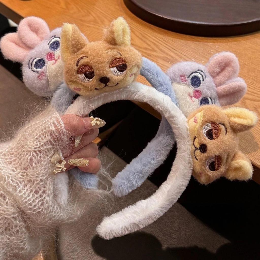 Cute Plush Cartoon Headband for Women - Korean Style Winter Hair Accessory