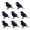8Pcs Artificial Crows Realistic Feathered Crows for Halloween Decoration
