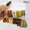 Retro Summer Multi-color Hoop Earring Set Water Drop C-shaped Designs Women's Fashion Leopard Print Earrings Daily Wear Dating