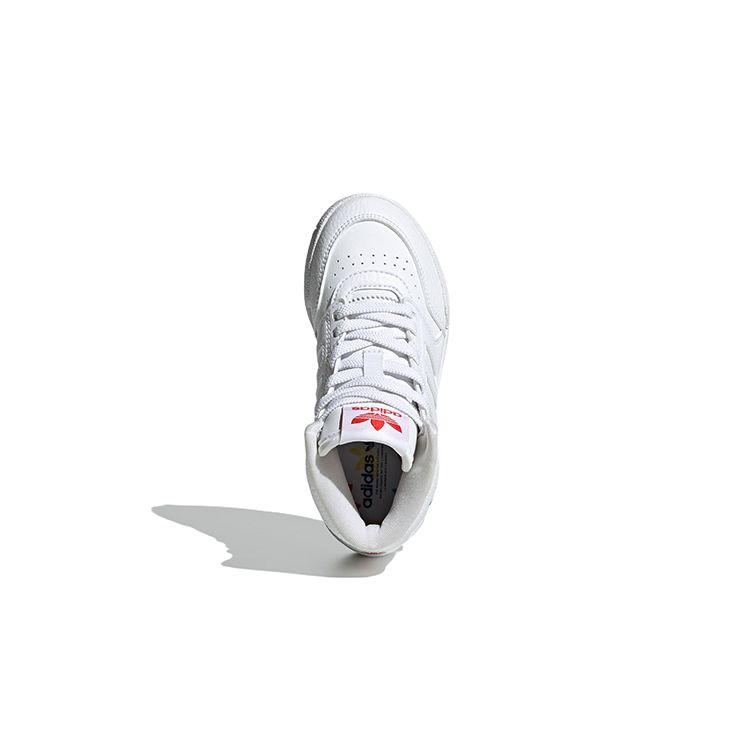 Adidas Originals Drop Step El C Leather Casual Slip-Resistant Shock Absorbing High-Top Kids Skate Shoes Kids Sneakers White HP7794