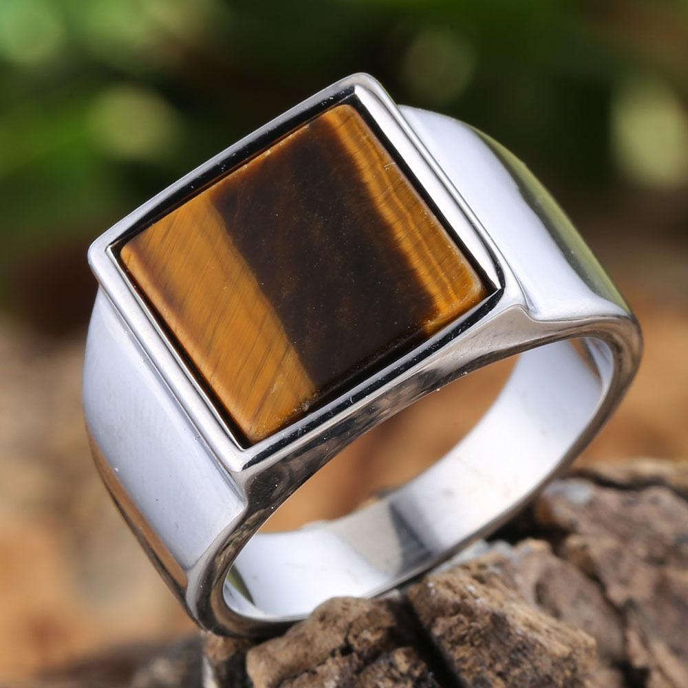 

Vintage Men s Punk Turquoise Titanium Steel Ring Daily Party Jewelry Gifts No. 7