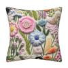 Vibrant 3D Printed Wildflower Meadow–Colorful Boho Floral Decorative Throw Pillow Cover Cotton Linen Cushion Cover