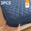 3Pcs/Set Waterproof Thickened Mattress Cover Protector, Quilted Mattress Topper Pad , Elastic Band Fitted Sheet,With Pillowcases