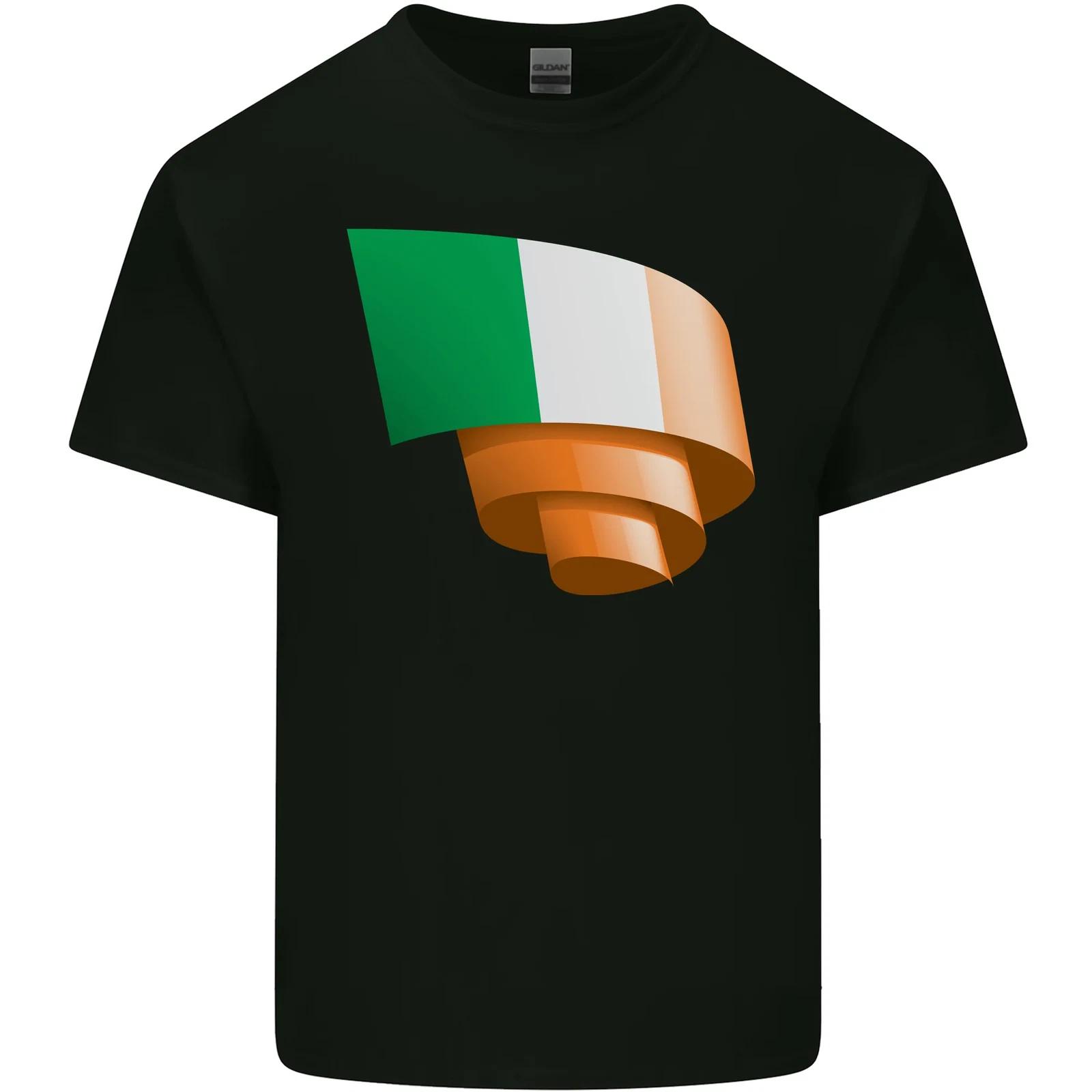 Curled Ireland Flag Irish St Patricks Day Football Kids T-Shirt Childrens M