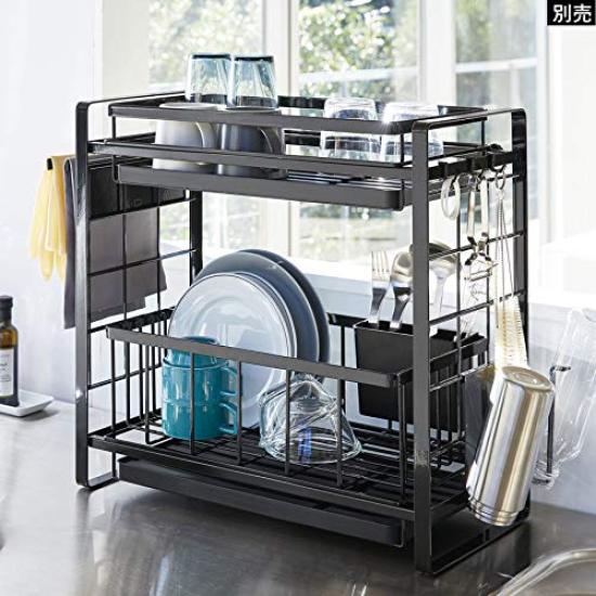 Yamazaki Jitsugyo 4374 Über Spüle Teleskopisches Systemregal Teleskopstange Weißer Turm Frei Kombinierbares Lagerregal Aufbewahrungswerkzeug Einfache Installation