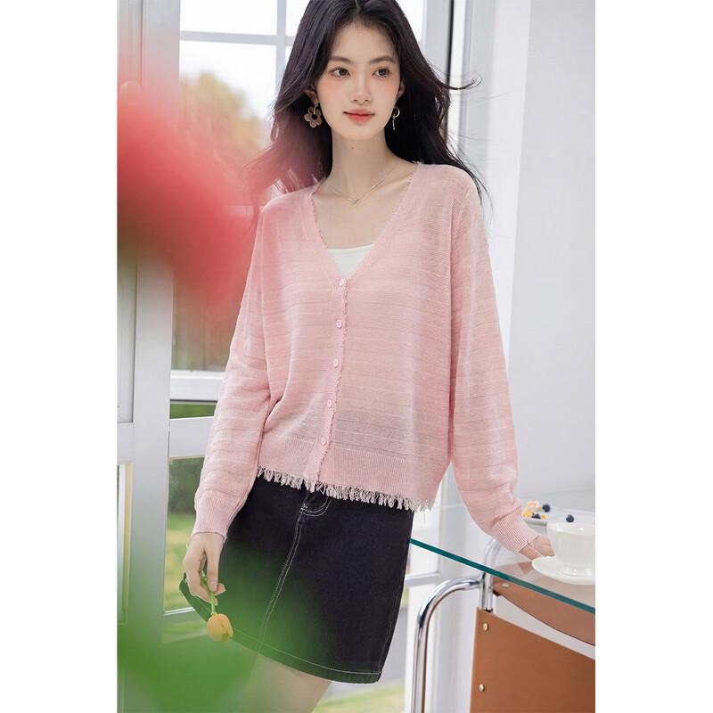 

MokaNa Women s Tassel Hem Loose Knit Cardigan M
