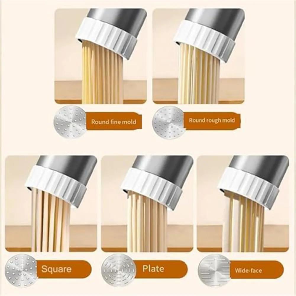 5 in 1 Cordless Electric Pasta Maker with Rechargeable Battery for Spaghetti Fettuccine Linguine Hair Pasta and Square Noodles