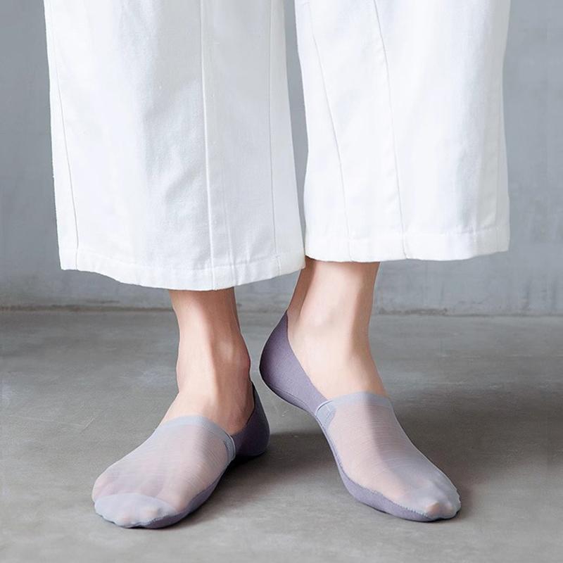 Ponožky No Show pro muže a ženy Neviditelné Ponožky z Ledového Hedvábí Prodyšné Tenké Nízké Ponožky Protiskluzové Ponožky ke Balerínám Lodním Botám Teniskám