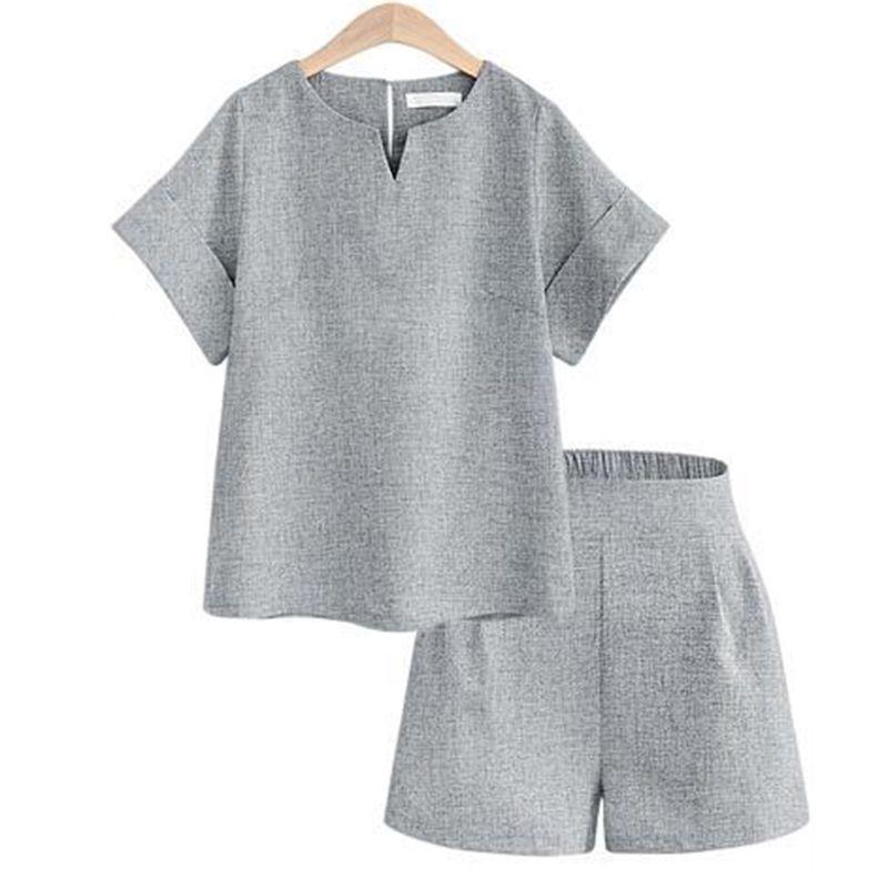 

Plus Size European and American-Style Short-Sleeved Top for Plump Girls Grey XXXXXL