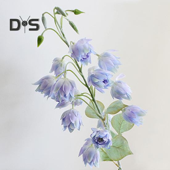 Flower 1 Branch Faux Silk Realistic Fresh Keeping Weather Resistant Flower Arrangement Fake Campanula Flower