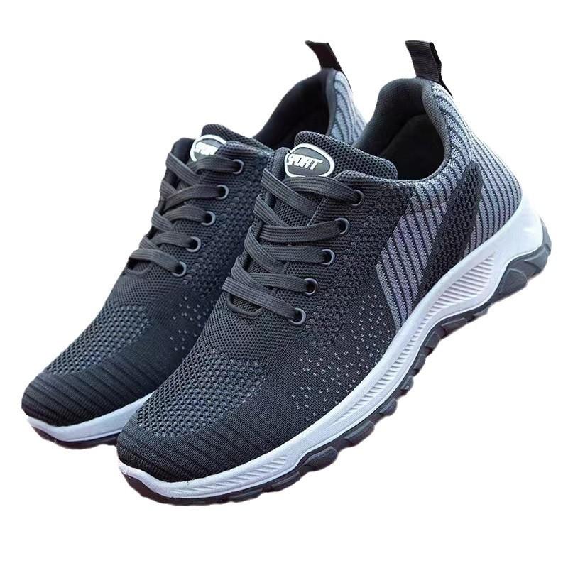 New fly-woven couple sneakers running shoes mesh breathable casual walking shoes