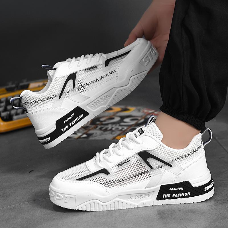 Fashion Vulcanized Sneakers Men Mesh Breathable Canvas Shoes For Men Summer Casual Shoes Sneakers Male British Style Sneakers