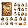 Countdown to Christmas Antarctic Penguin Advent Calendar, 24-Day Winter Box with Cute Festive Home Ornament Explorer Ornaments, 2D Acrylic Hanging