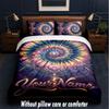 Mandala Theme Custom Text Or Name 3Pcs Bedding Set,1 Flat Sheet & 2 Pillowcases Personalized Home Bedding