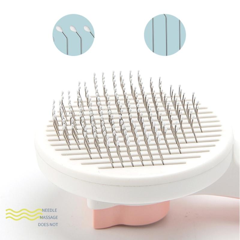 Cat-shape Self Cleaning Brush for Dogs & Cats Pet Grooming Tool Gentle Remove Undercoat Shedding Mats and Tangled Hair