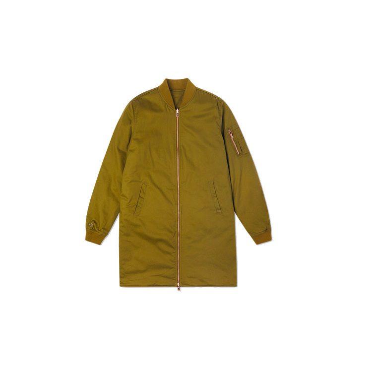 Converse Coats Women's Green Baseball Collar Moderate Straight Fit 10019431-A02