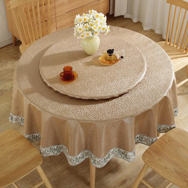 Waterproof Oil-Resistant Heat-Proof PU Round Tablecloth Dining Table Hotel Restaurant Easy Clean Vinyl Cover