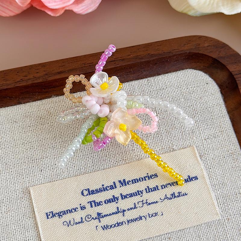 Beaded Floral Shoe Clips Colorful Flower 3D Tassel Shoe Diy Decorations For Woman Korean Jelly Shoes Accessories