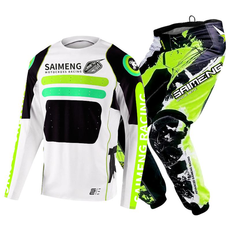 Set completo abbigliamento motocross per bambini Kit Maglia Pantaloni Youth bambino verde Moto nero 3 4 5 6 7 8 9 10 anni Tuta fuoristrada blu arancio Enduro cross ragazzo ragazza
